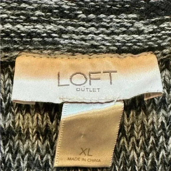 Loft - Black and gray 50% cotton elastic skirt - Size XL - Picture 5 of 6